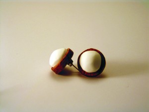 E12 EARRINGS Wood & Plastic - Halfround     